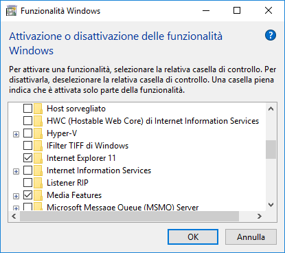 Installare Internet Explorer - Funzionalità Windows