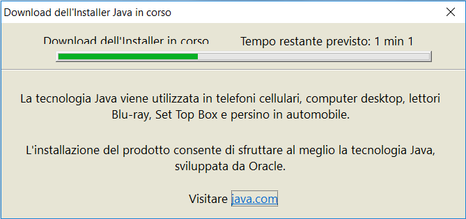 Installare Java - Download Installer