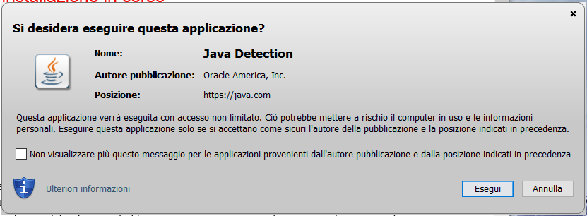 Installare Java - Esegui Verifica