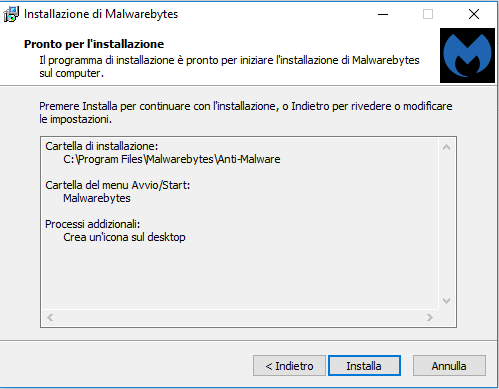 Installare MalwareBytes - Installa