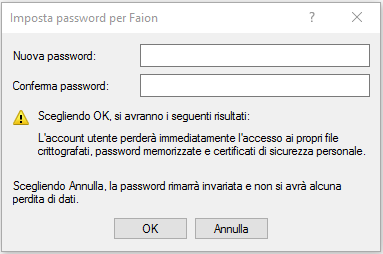 Cambiare password - Nuova Password