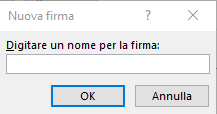 Firma in Outlook 2016 - Nome Firma