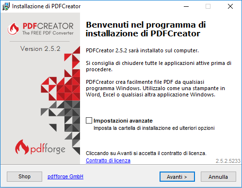 PDF Creator - Benvenuto