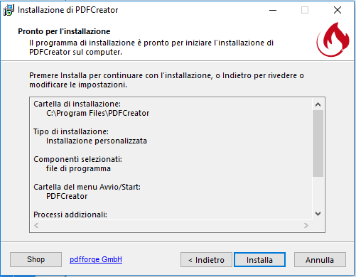 PDF Creator - Riepilogo