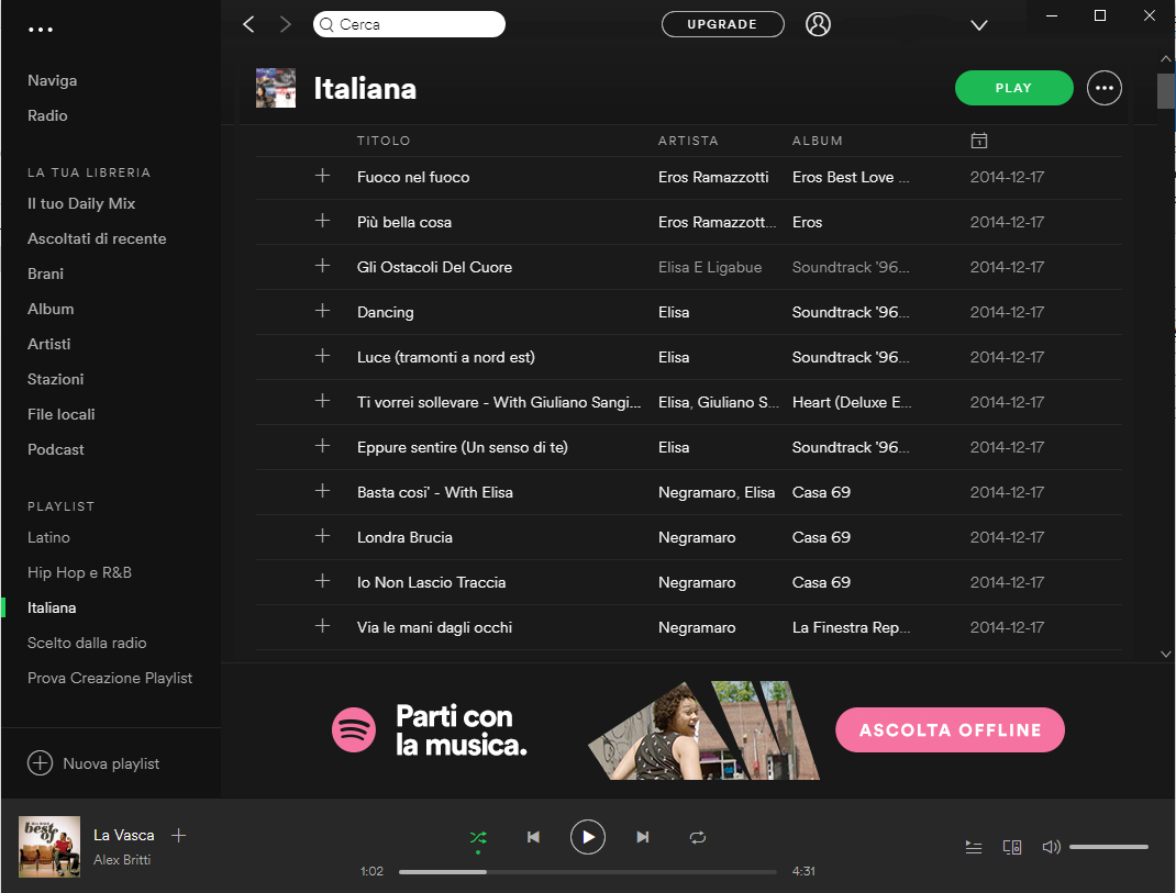 Recuperare una playlist di Spotify -Playlist aggiunta