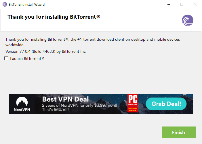Installare BitTorrent - Fine