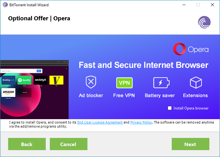 Installare BitTorrent - Opera