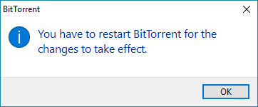 Cambiare la Lingua di BitTorrent - Riavvio