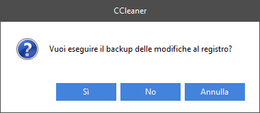 Come usare CCleaner - Backup registro